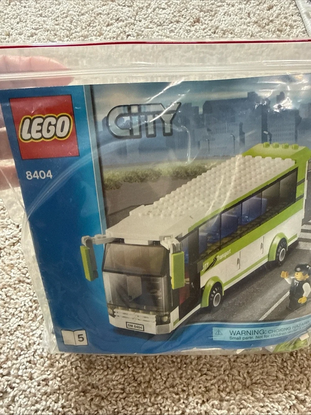 Lego Green and White City Bus with Yellow Accessory Pieces